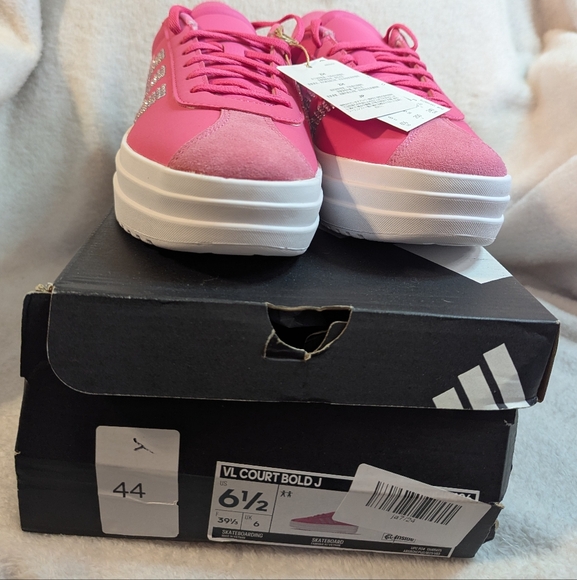 Adidas Women's Vibrant Pink Platform Sneakers - Picture 2 of 4